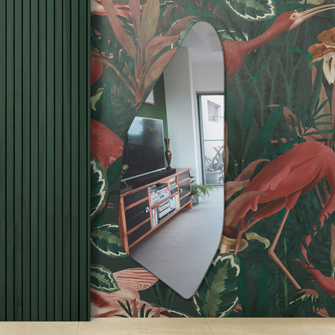 Espelho Grande Moldura em Couro 3cm de Chão Corpo Inteiro 170x70cm - Mod. Rocco Preto
