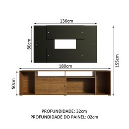 Rack Madesa Cancun e Painel para Tv até 58 Polegadas 5z8n - 4