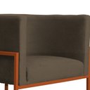 Ver imagem 5 de Poltrona Decorativa Luana Linho Marrom Base Bronze - Fm
