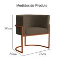 Ver imagem 7 de Poltrona Decorativa Luana Linho Marrom Base Bronze - Fm