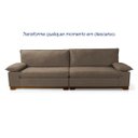Ver imagem 6 de Sofá Living Siberian 2,50m Bouclê Marrom Braço Reclinável - King House