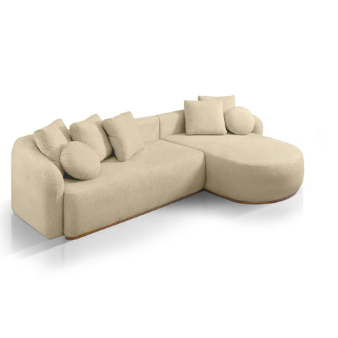 Sofá com Chaise Malta - 2 Mod 300 Linho Bege 564