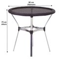 Ver imagem 3 de Jogo 4 Cadeiras Alumínio e Mesa Tampo Tramado Fibra Sintética para Jardim Piscina Varanda Floripa