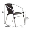 Ver imagem 2 de Jogo 4 Cadeiras Alumínio e Mesa Tampo Tramado Fibra Sintética para Jardim Piscina Varanda Floripa