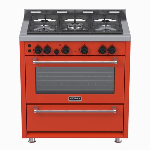 Fogao 5 Bocas Venax Temis Vermelho Gas Glp 220 V