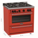 Ver imagem 2 de Fogao 5 Bocas Venax Temis Vermelho Gas Glp 220 V