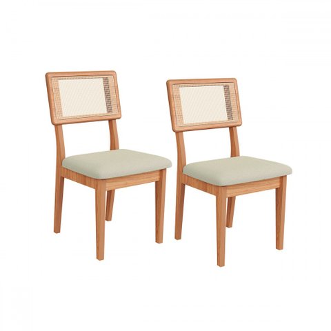 Cadeiras Kit 2 Cadeiras 100% Mdf Freijo/cesare Escuro - Dalla Costa
