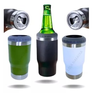 Copo Térmico Long Neck Cerveja Latinha Latão Litrinho Preto