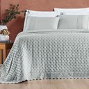Ver imagem 2 de Kit Cobre Leito Colcha Nobre Casal Queen 3 Peças Micropercal 200 Fios Matelado - Cinza Geada