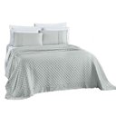 Ver imagem 1 de Kit Cobre Leito Colcha Nobre Casal Queen 3 Peças Micropercal 200 Fios Matelado - Cinza Geada