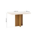 Ver imagem 3 de Mesa de Jantar 4 Lugares 120cm Tampo MDF e Vidro Canto Reto Lana