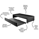 Ver imagem 5 de Bicama Box para Dois Colchões Solteiro 88x188 Suede