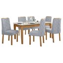 Ver imagem 2 de Conjunto Mesa Aries com Tampo 6 Cadeiras Astrid Móveis Lopas
