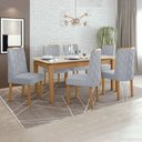 Ver imagem 1 de Conjunto Mesa Aries com Tampo 6 Cadeiras Astrid Móveis Lopas