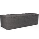 Ver imagem 1 de Calçadeira Recamier Baú para Cama de Casal King Dália 195x50 Cm W01 Linho Cinza Escuro - Lyam