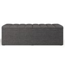 Ver imagem 5 de Calçadeira Recamier Baú para Cama de Casal King Dália 195x50 Cm W01 Linho Cinza Escuro - Lyam
