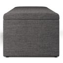 Ver imagem 4 de Calçadeira Recamier Baú para Cama de Casal King Dália 195x50 Cm W01 Linho Cinza Escuro - Lyam