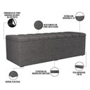 Ver imagem 7 de Calçadeira Recamier Baú para Cama de Casal King Dália 195x50 Cm W01 Linho Cinza Escuro - Lyam