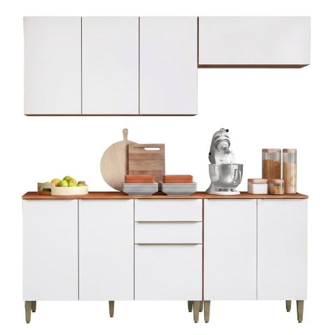 Armário de Cozinha Completa 9 Portas 2 Gavetas 100% MDF Clara