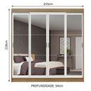 Ver imagem 2 de Guarda-roupa Casal 4 Portas de Espelho 3 Gavetas Rustic