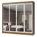 Ver imagem 4 de Guarda-roupa Casal 4 Portas de Espelho 3 Gavetas Rustic