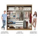 Ver imagem 5 de Guarda-roupa Casal 4 Portas de Espelho 3 Gavetas Rustic