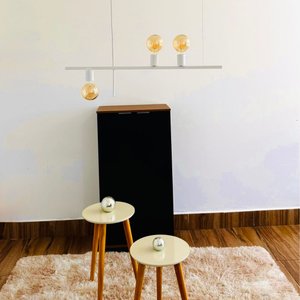 Pendente Lustre Haven 3 Lampadas para Sala Salao Cozinha e Comercio - Branco
