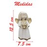 Par de Anjos de Gesso Branco com Dourado Estátua Decorativa - 2