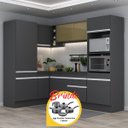 Ver imagem 1 de Cozinha Completa de Canto Veneza Mp2084 Multimóveis Preto/branco + Brinde Jogo de Panelas Tramontina