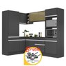 Cozinha Completa de Canto Veneza Mp2084 Multimóveis Preto/branco + Brinde Jogo de Panelas Tramontina - 3