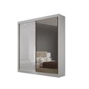 Ver imagem 2 de Guarda Roupa Solteiro 2 Portas Espelhadas 3 Gavetas 100% Mdf São Paulo - Leifer: Branco