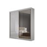 Guarda Roupa Solteiro 2 Portas Espelhadas 3 Gavetas 100% Mdf São Paulo - Leifer: Branco - 2