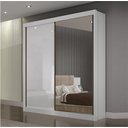Ver imagem 1 de Guarda Roupa Solteiro 2 Portas Espelhadas 3 Gavetas 100% Mdf São Paulo - Leifer: Branco