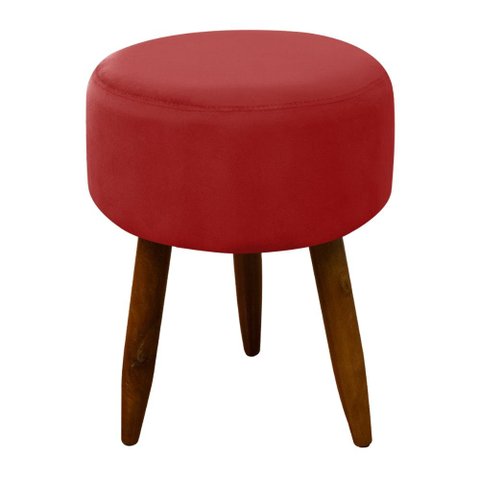 Puff Decorativo Redondo Pé Palito Herrero Cores Cor:vermelho
