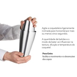 Coqueteleira Copo Duplo Inox Tipo Boston Profissional Bar Drinks - 3
