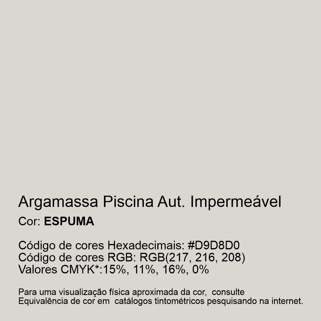 Argamassa Piscina Aut. Impermeável Cor Espuma 1kg - 2