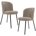 Ver imagem 1 de Kit 2 Cadeiras Sala de Jantar Estofada Gavi L02 Bouclê Bege - Lyam Decor