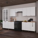 Ver imagem 1 de Armário de Cozinha Modulada Completa Fidelitá Nara 100% MDF 6 Peças 360cm 16 Portas 2 Gavetas com