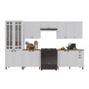 Ver imagem 2 de Armário de Cozinha Modulada Completa Fidelitá Nara 100% MDF 6 Peças 360cm 16 Portas 2 Gavetas com