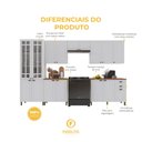 Ver imagem 5 de Armário de Cozinha Modulada Completa Fidelitá Nara 100% MDF 6 Peças 360cm 16 Portas 2 Gavetas com