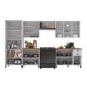 Ver imagem 3 de Armário de Cozinha Modulada Completa Fidelitá Nara 100% MDF 6 Peças 360cm 16 Portas 2 Gavetas com