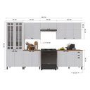 Ver imagem 4 de Armário de Cozinha Modulada Completa Fidelitá Nara 100% MDF 6 Peças 360cm 16 Portas 2 Gavetas com