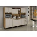 Ver imagem 2 de Armario Agata 13 Portas 2 Gavetas 5 Nichos Valdemoveis Cinamomo/off White