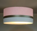 Ver imagem 2 de Luminária Plafon Rosa Faixas Bronze Cúpula 40x15 Tom Luz