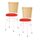 Ver imagem 1 de 2 Cadeiras para Mesa Branca Hawai Palha:vermelho