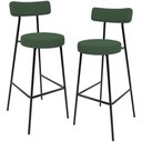Ver imagem 1 de Kit 02 Banquetas Alta Bar Cozinha Sala De Jantar Estrutura Em Aço Milão F01 Suede Verde Musgo - Lyam