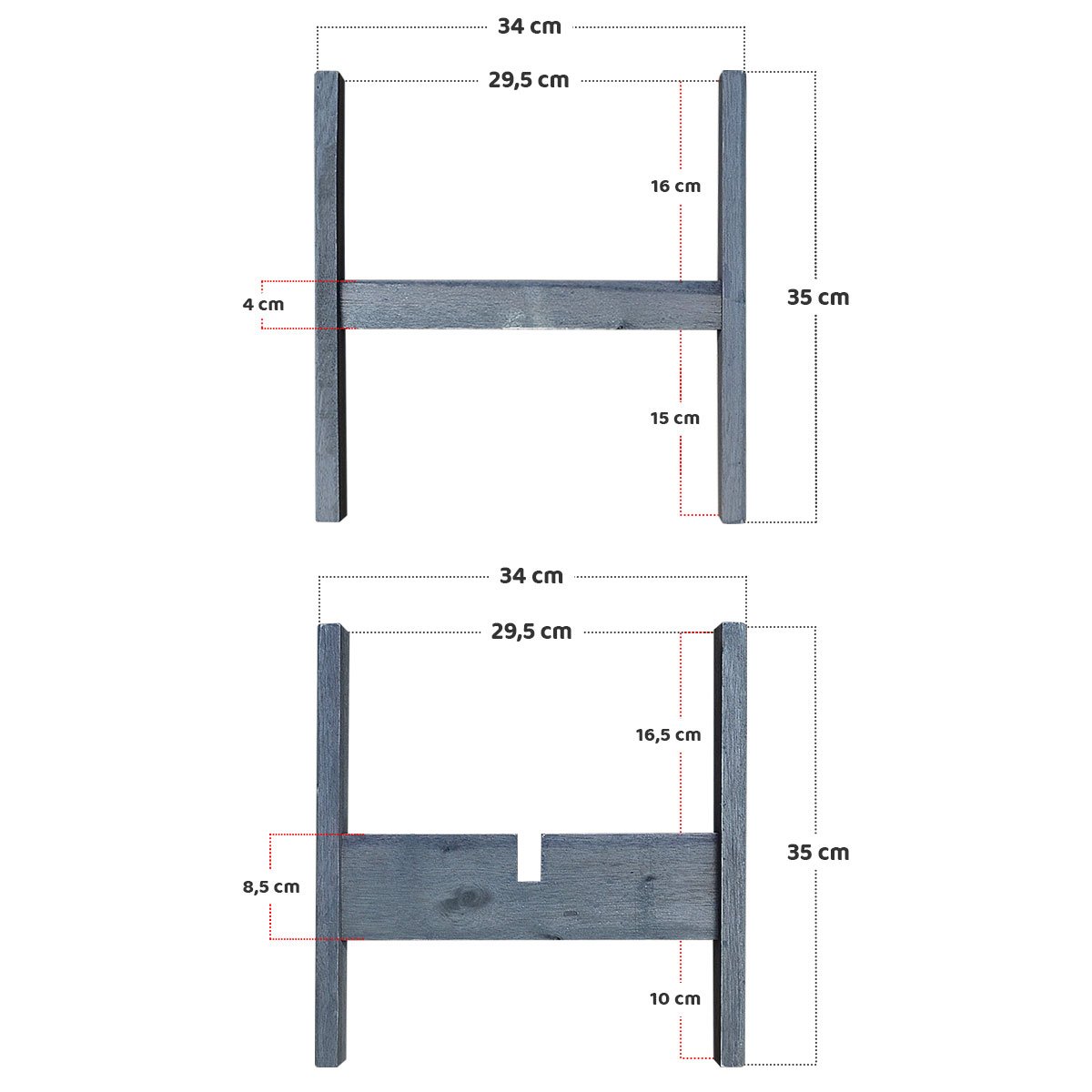 Porta Vaso Madeira Envelhecida Rustico para Vaso Plantas	 Toc Lar - 4