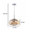 Lustre Pendente Soho Cristal K9 Cúpula Âmbar 22cm com Lâmpada - 4