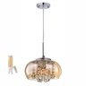 Lustre Pendente Soho Cristal K9 Cúpula Âmbar 22cm com Lâmpada - 1