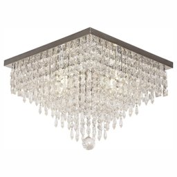 Plafon Sobrepor de Cristal K9 40x40cm 40w Bocal G9transparente Bivolt - 1